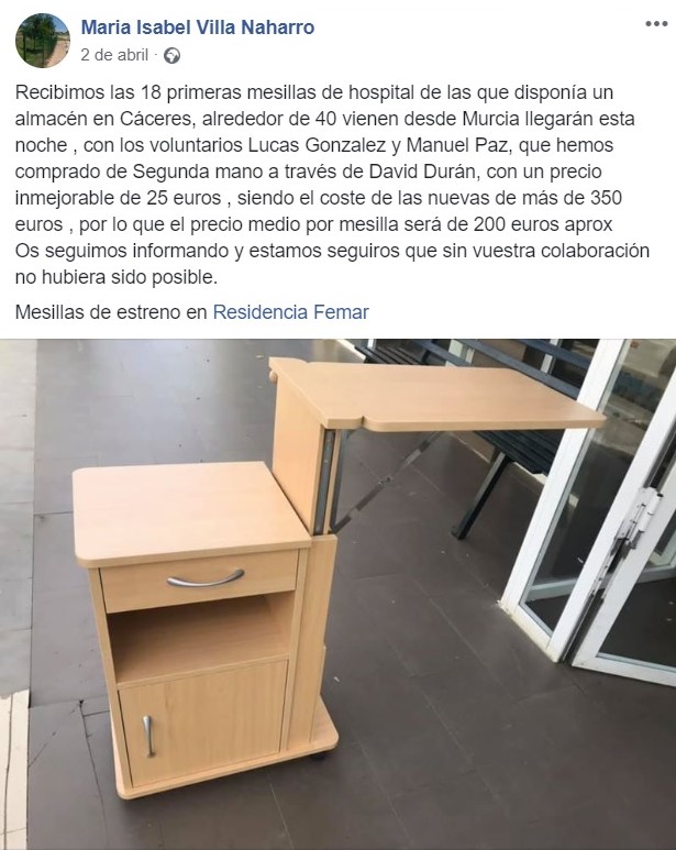 Cadena Silva ayudó económicamente a la residencia de Logrosán (Cáceres) 2020 2