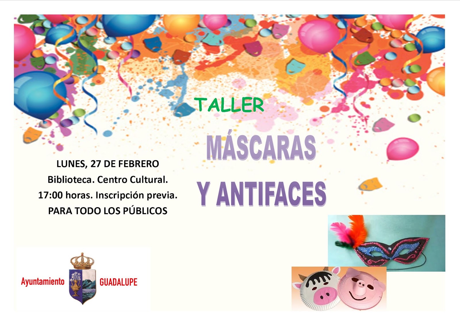 Taller de máscaras y antifaces 2017 - Guadalupe