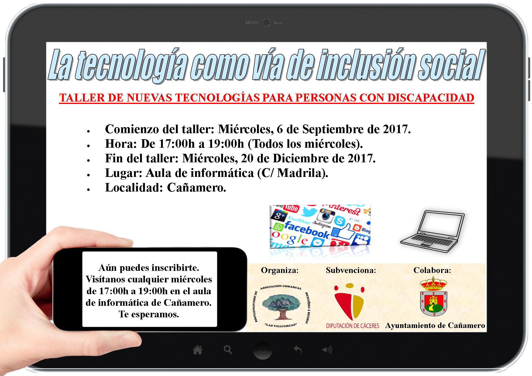 Taller de Nuevas tecnologías para personas con discapacidad 2017 - Cañamero