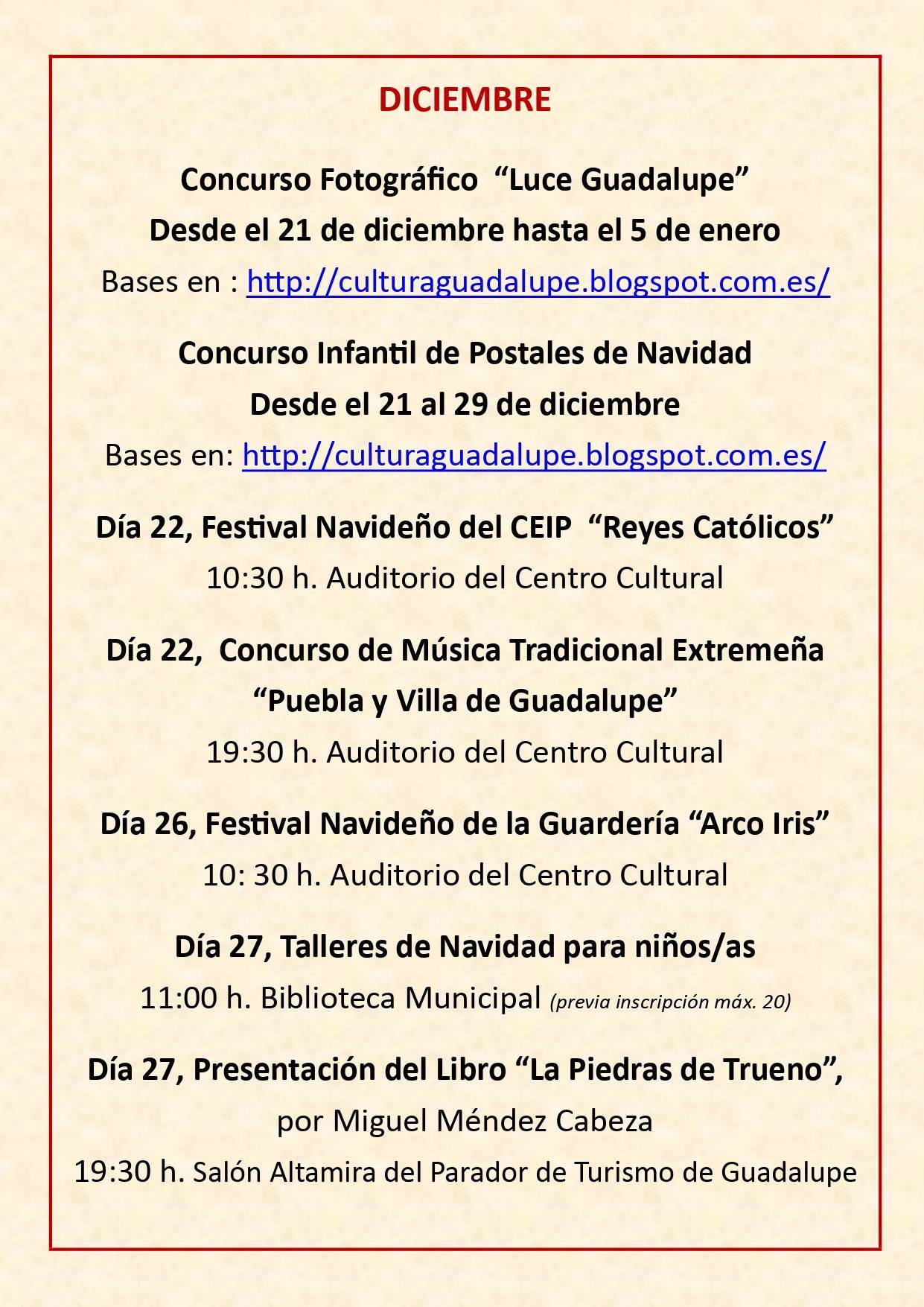Programa de Navidad (2017-2018) - Guadalupe (Cáceres) 2