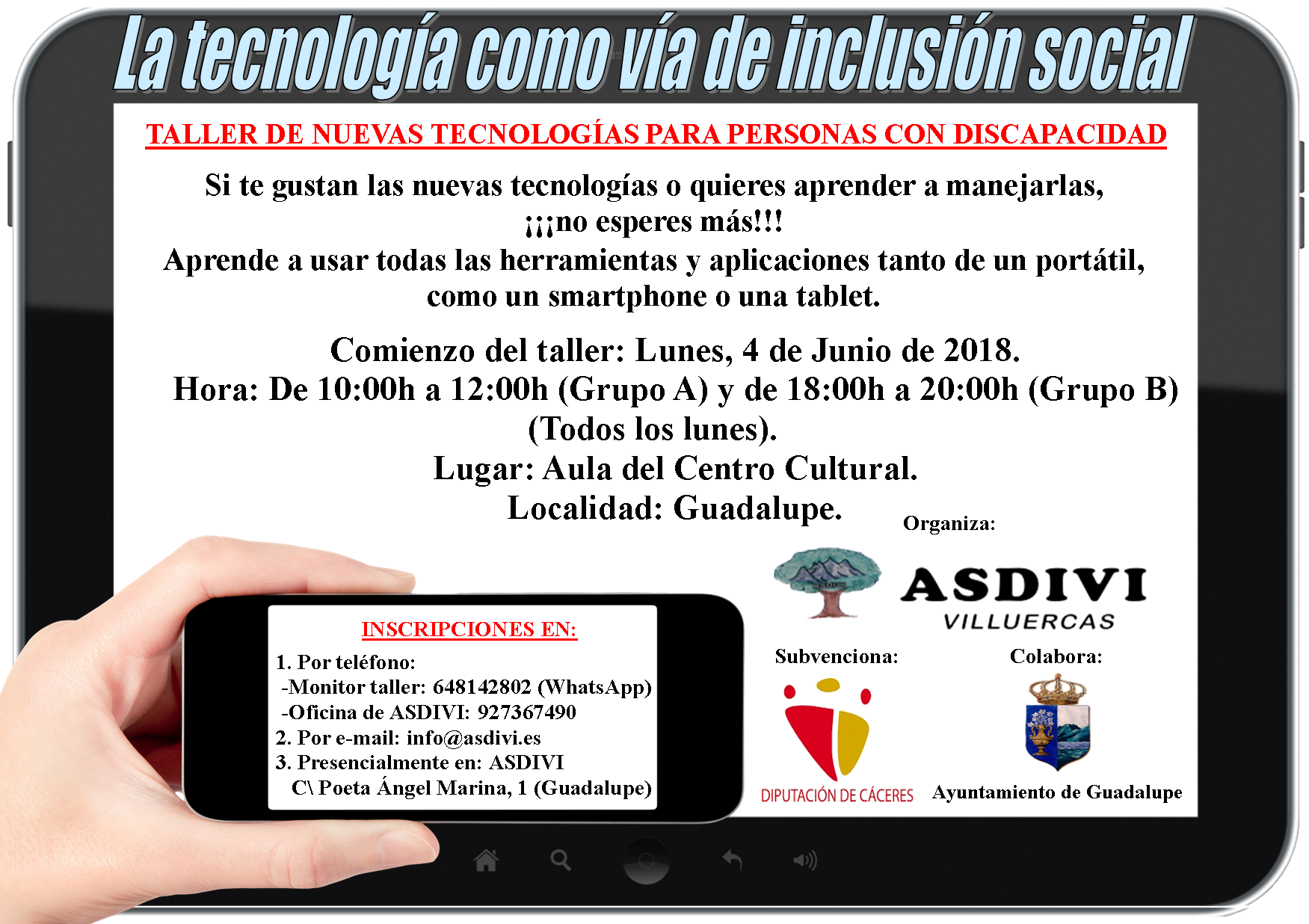 Taller de nuevas tecnologías para personas con discapacidad 2018 - Guadalupe