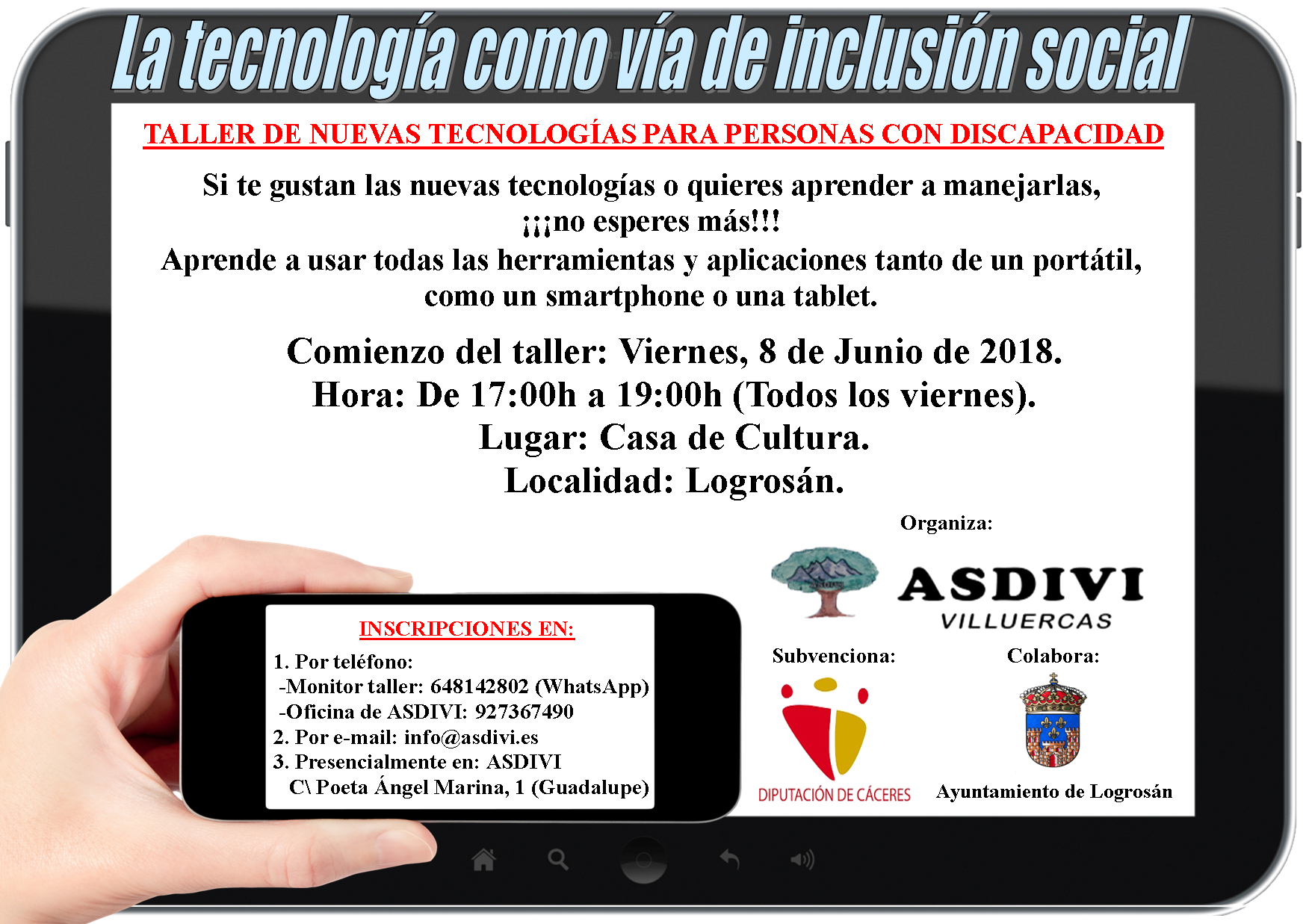 Taller de nuevas tecnologías para personas con discapacidad 2018 - Logrosán