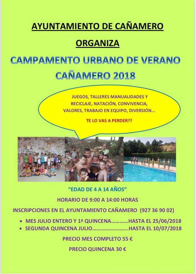 Campamento urbano de verano 2018 - Cañamero