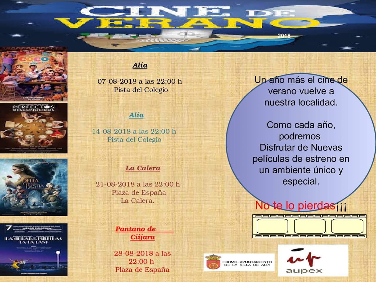 Cine de verano 2018 - Alía (Cáceres)