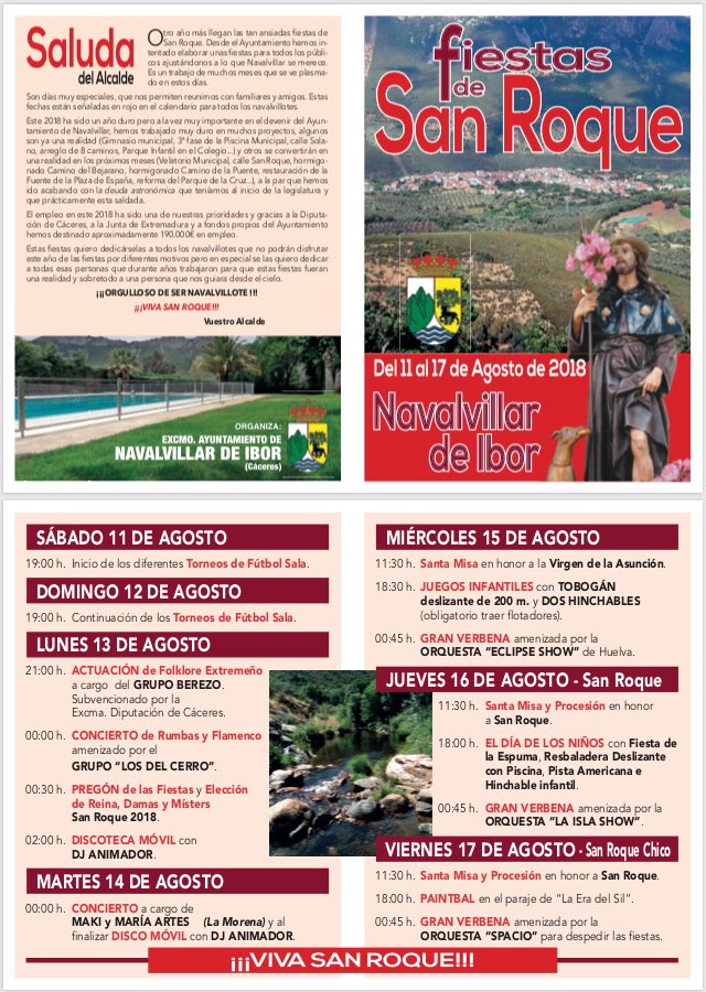 Fiestas de San Roque 2018 - Navalvillar de Ibor