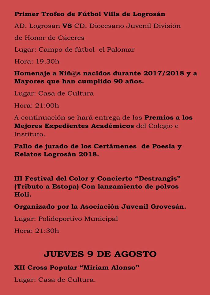 Fiestas patronales 2018 - Logrosán 6