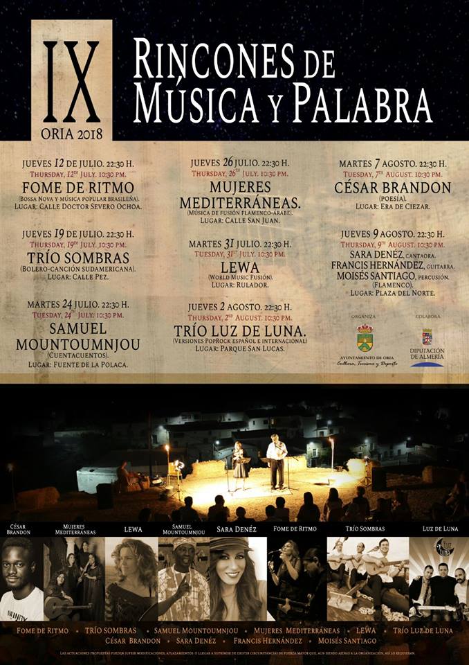 IX Rincones de música y palabra - Oria (Almería)