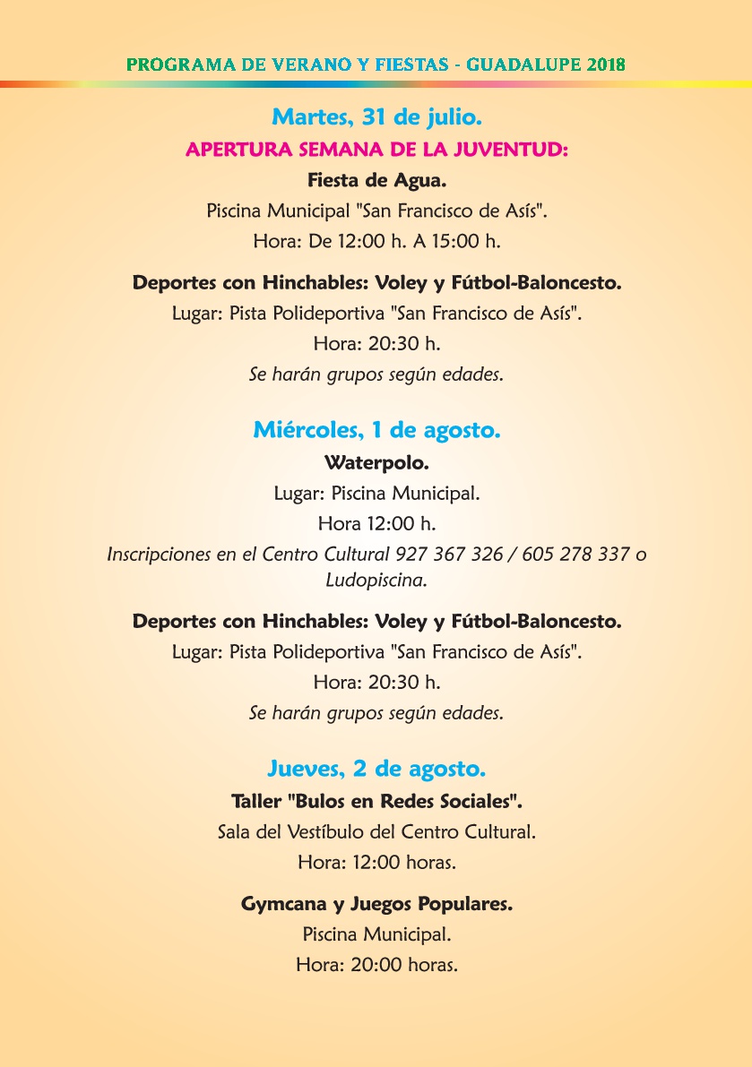 Programa de verano y fiestas 2018 - Guadalupe 6