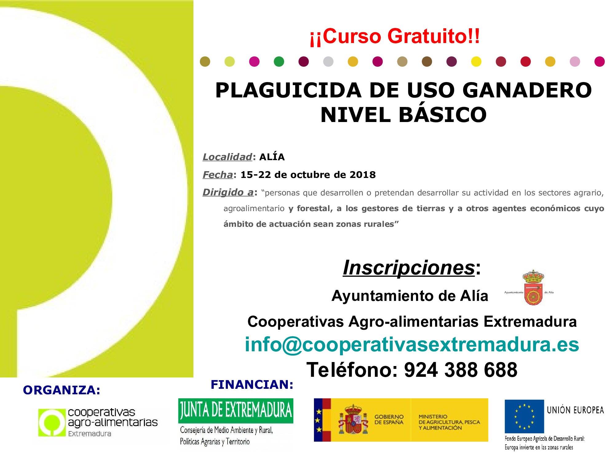 Curso de plaguicida de uso ganadero 2018 - Alía (Cáceres) 1