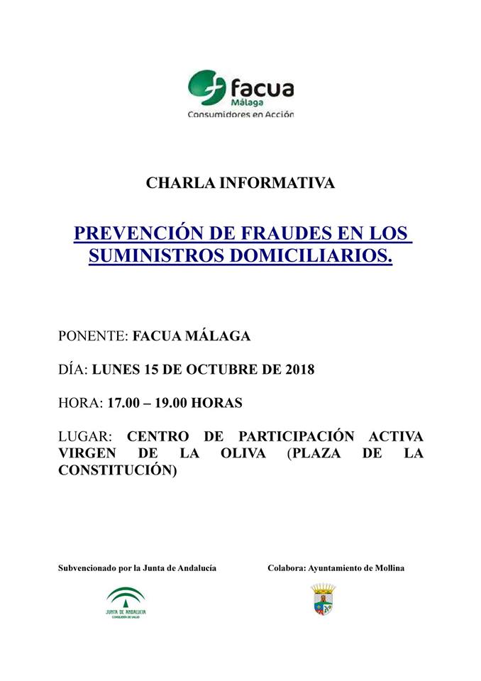 Charla prevención de fraudes domiciliarios 2018 - Mollina (Málaga)