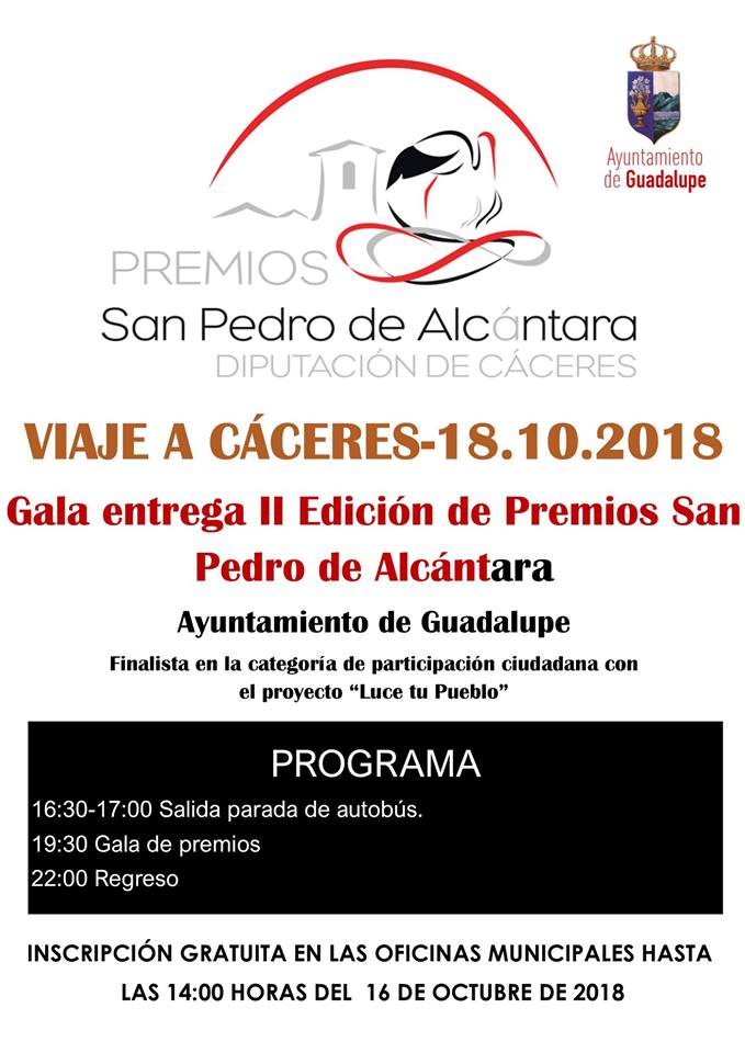 Gala II edición de premios San Pedro de Alcántara - Guadalupe (Cáceres)