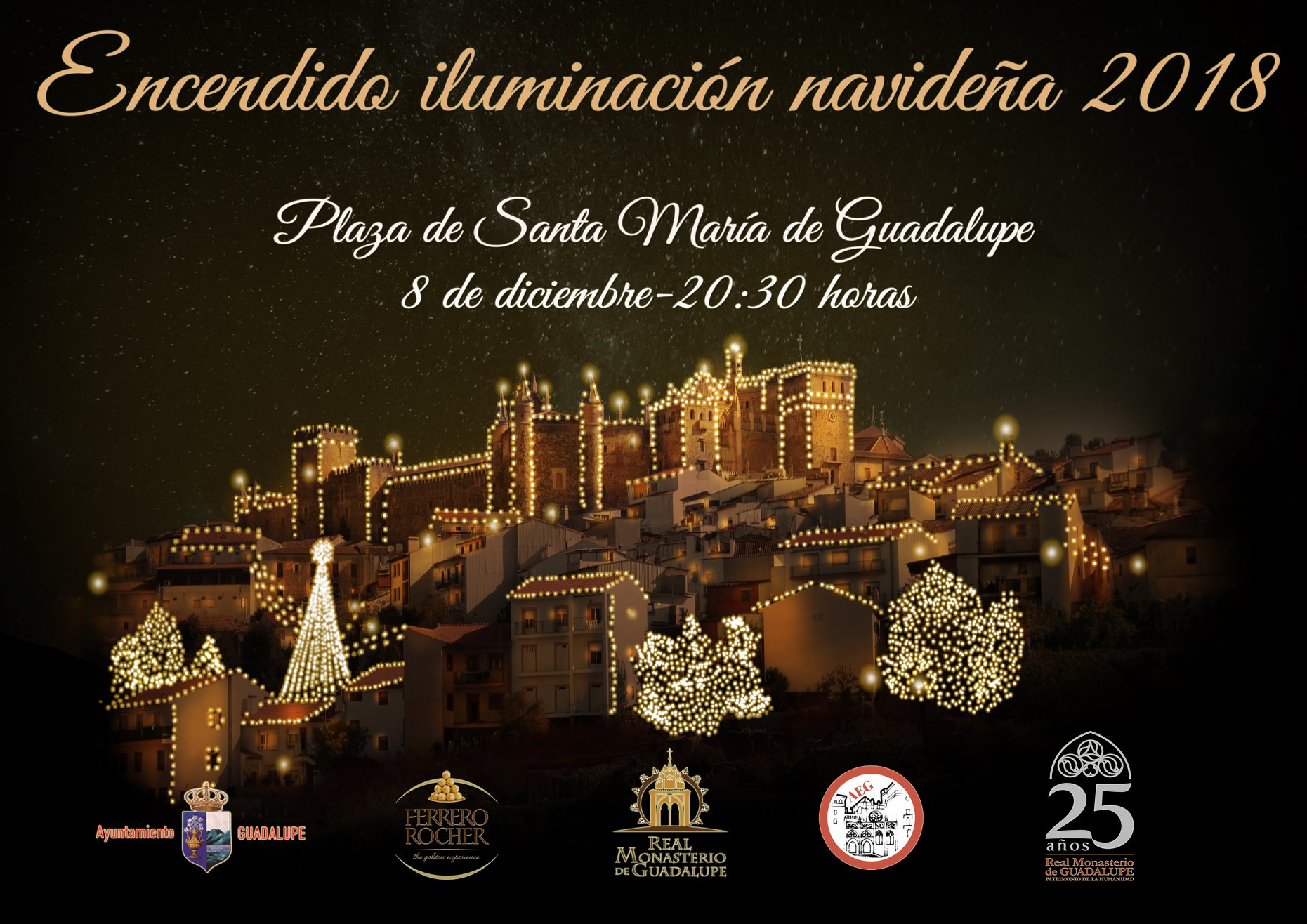 Encendido iluminación navideña 2018 - Guadalupe (Cáceres)