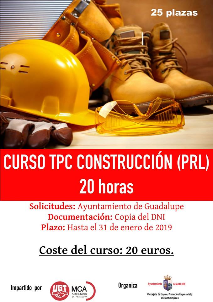 Curso: TPC construcción (PRL) 2019 - Guadalupe (Cáceres)
