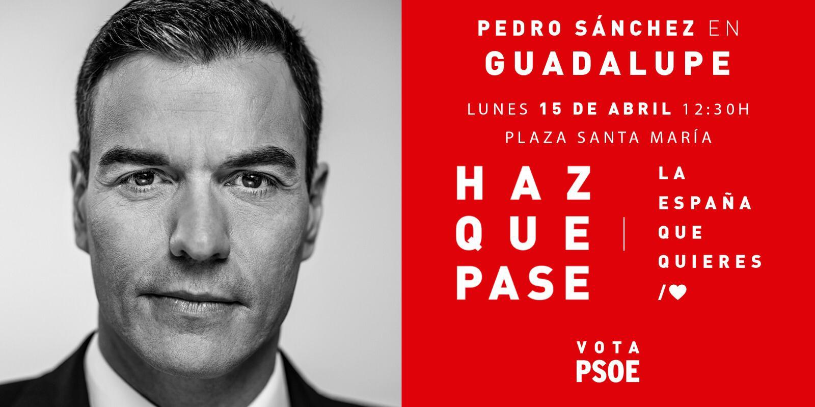 Pedro Sánchez en Guadalupe abril 2019