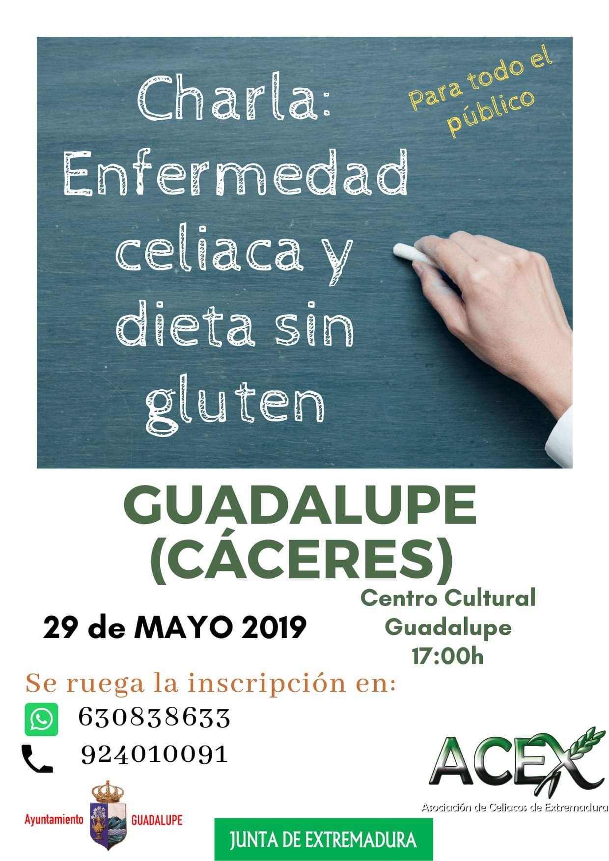 Charla sobre la enfermedad celiaca y dieta sin gluten mayo 2019 - Guadalupe (Cáceres)