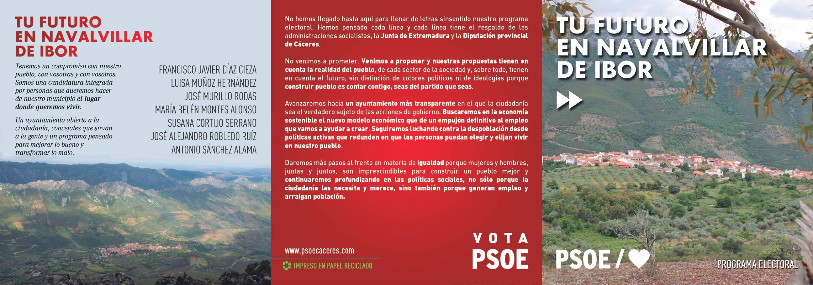 Programa electoral PSOE 2019 - Navalvillar de Ibor (Cáceres) 1