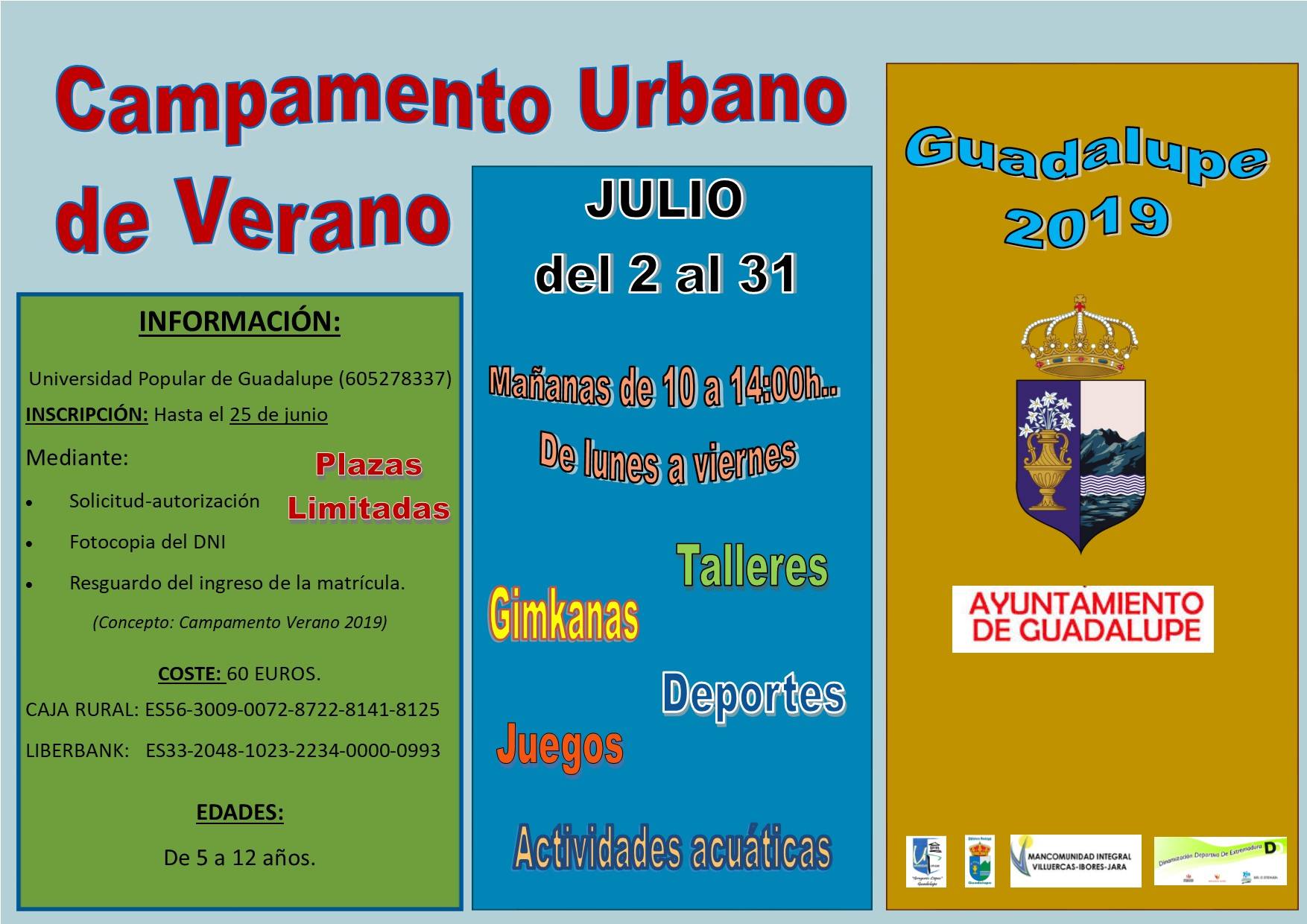 Campamento urbano de verano 2019 - Guadalupe (Cáceres)