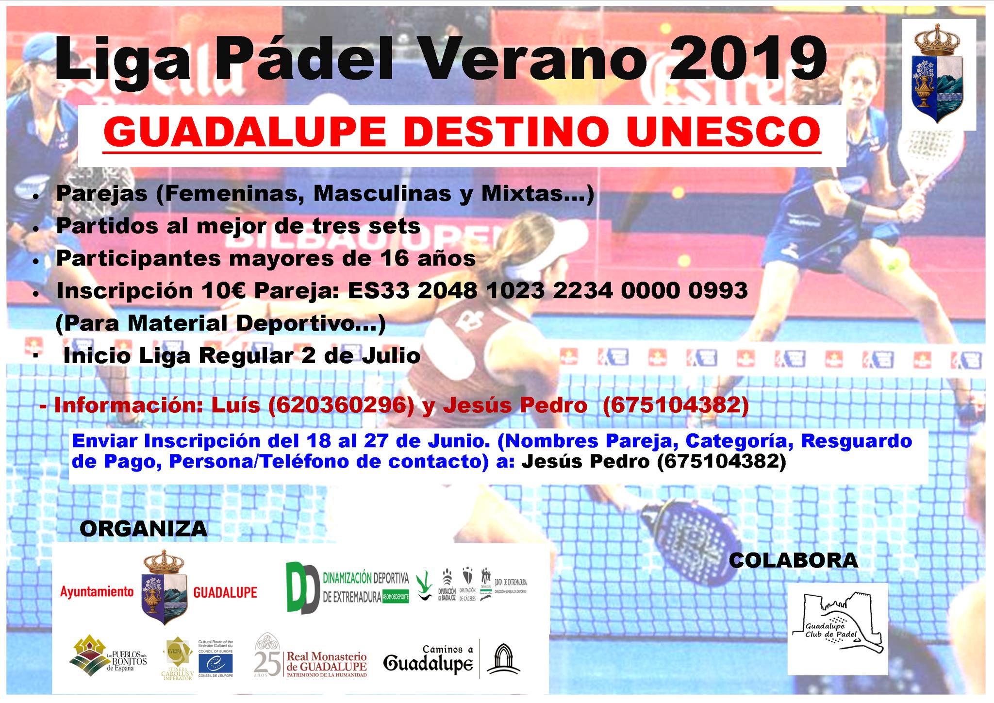 Liga de pádel de verano 2019 - Guadalupe (Cáceres)