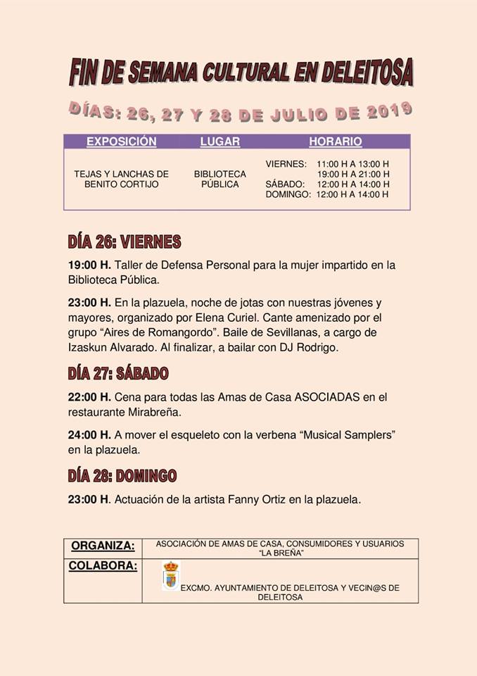 Fin de semana cultural julio 2019 - Deleitosa (Cáceres)