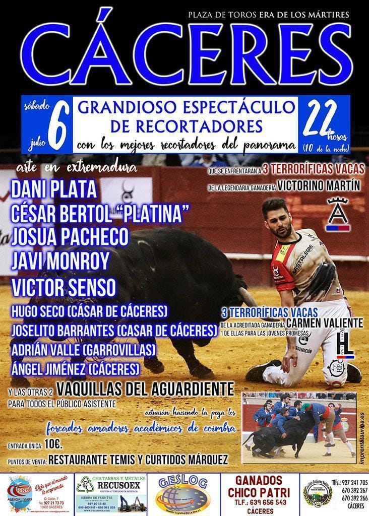 Grandioso espectáculo de recortadores julio 2019 - Cáceres