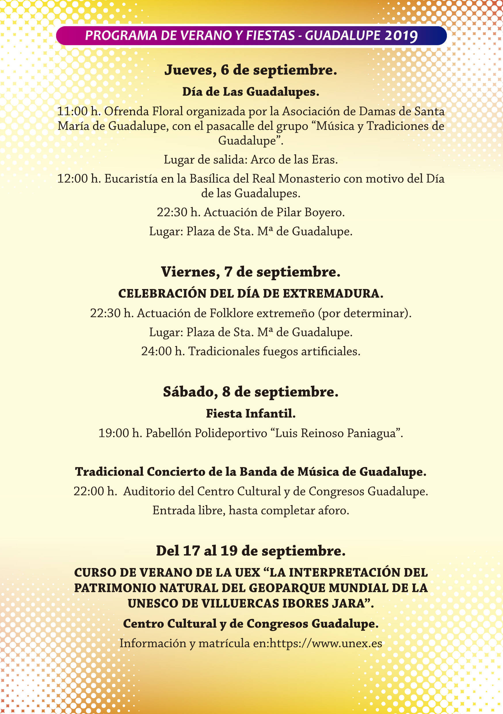 Programa de verano y fiestas 2019 - Guadalupe (Cáceres) 13
