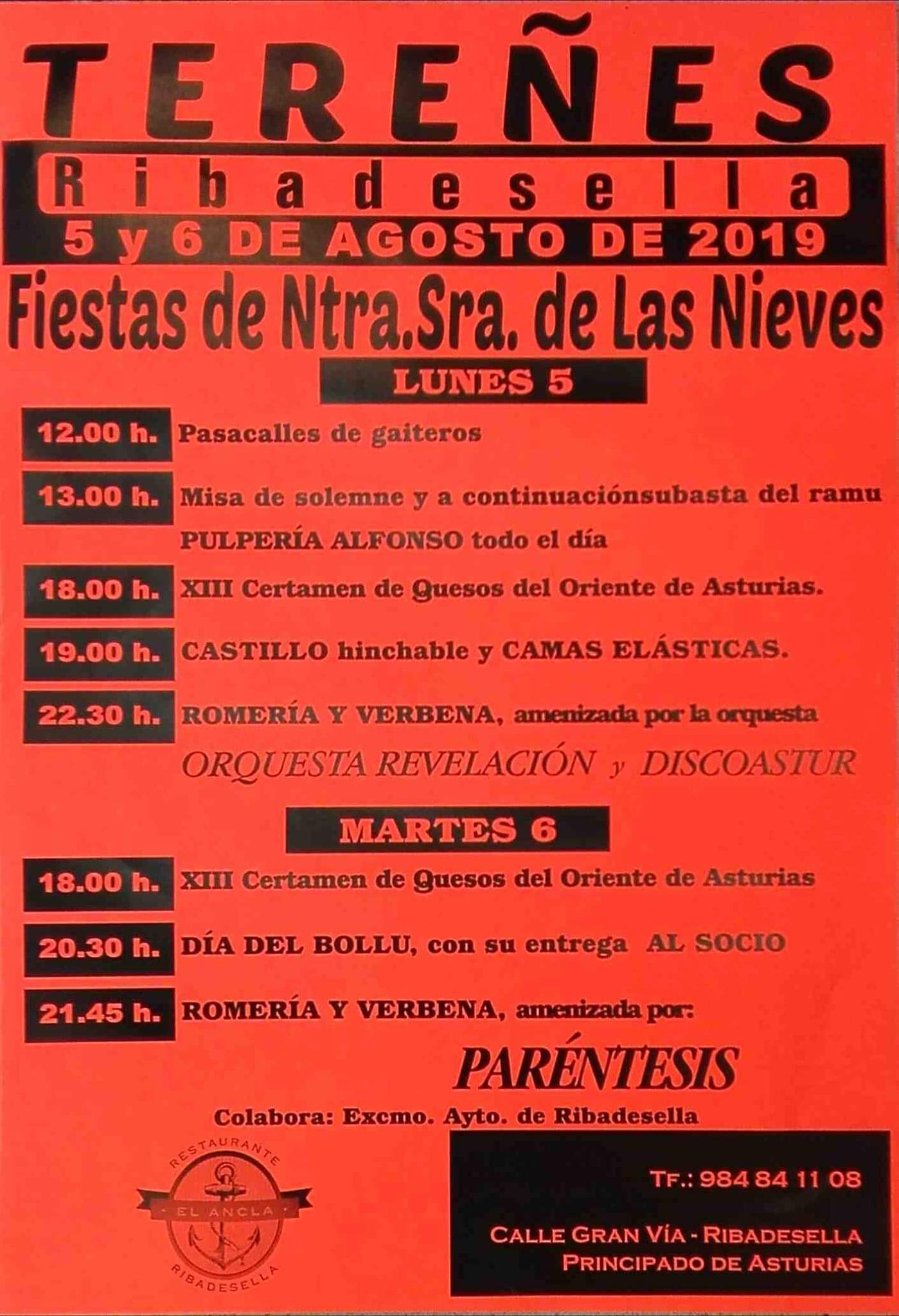 Fiestas de Nuestra Señora de Las Nieves 2019 - Tereñes (Asturias)