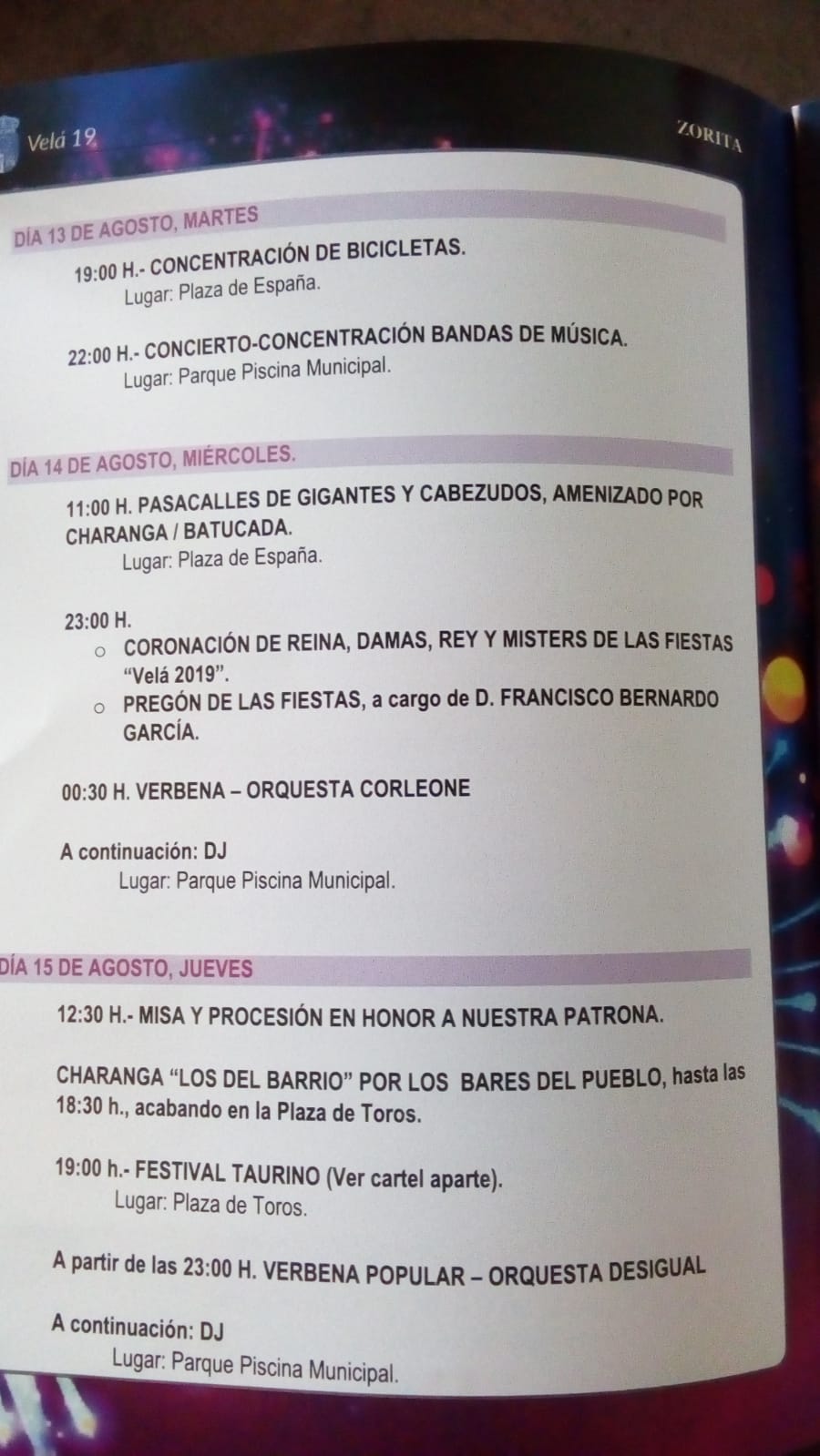 Programa Velá 2019 - Zorita (Cáceres) 3
