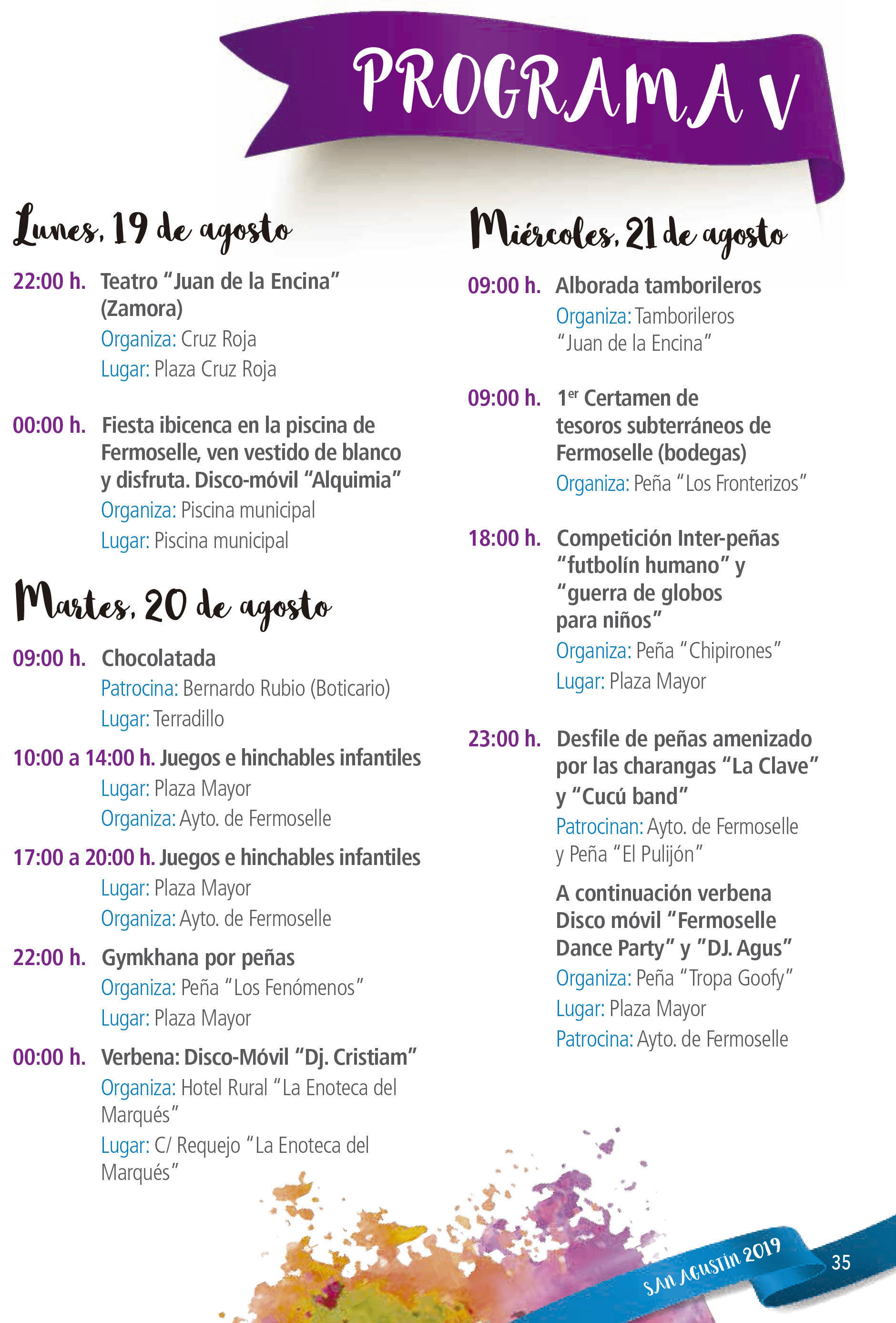 Programa de ferias y fiestas 2019 - Fermoselle (Zamora) 12