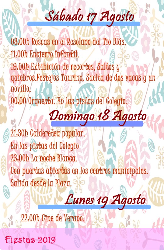 Programa de fiestas 2019 - Alía (Cáceres) 10