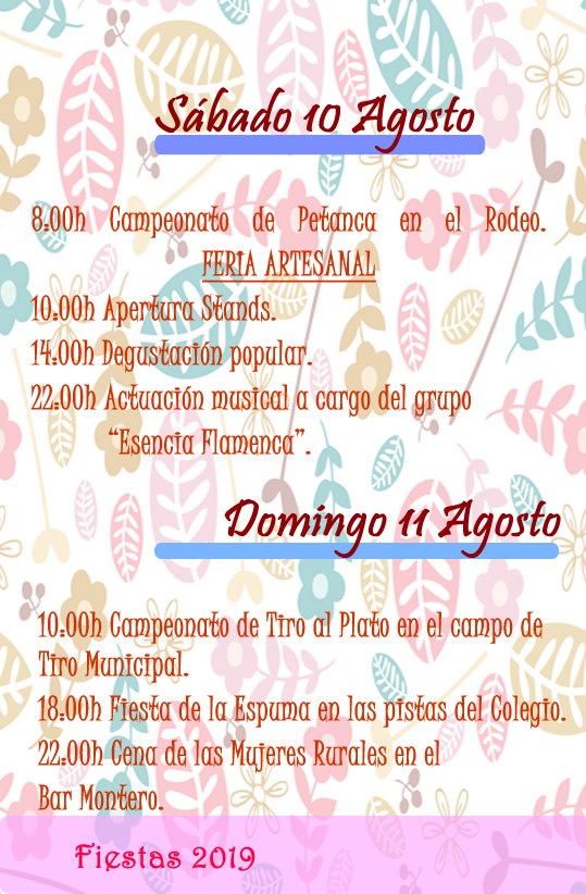 Programa de fiestas 2019 - Alía (Cáceres) 6