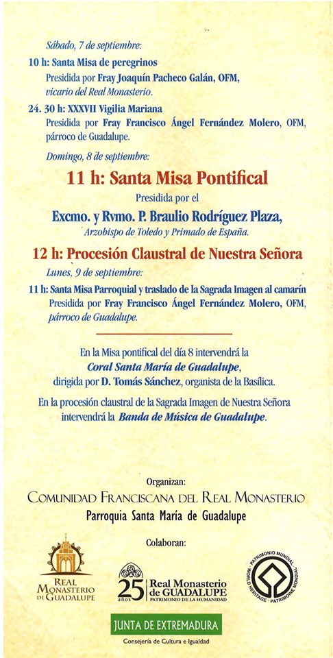 Programa de peregrinación y fiestas mayores 2019 - Guadalupe (Cáceres) 5