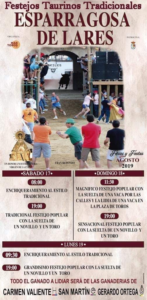 Tradicionales festejos taurinos 2019 - Esparragosa de Lares (Badajoz)