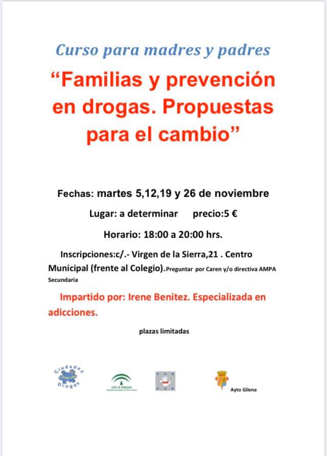 Curso para familias y prevención en drogas 2019 - Gilena (Sevilla)