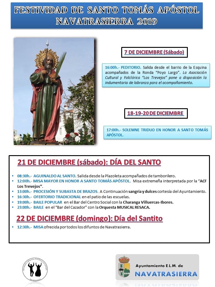 Festividad de Santo Tomás Apóstol 2019 - Navatrasierra (Cáceres)