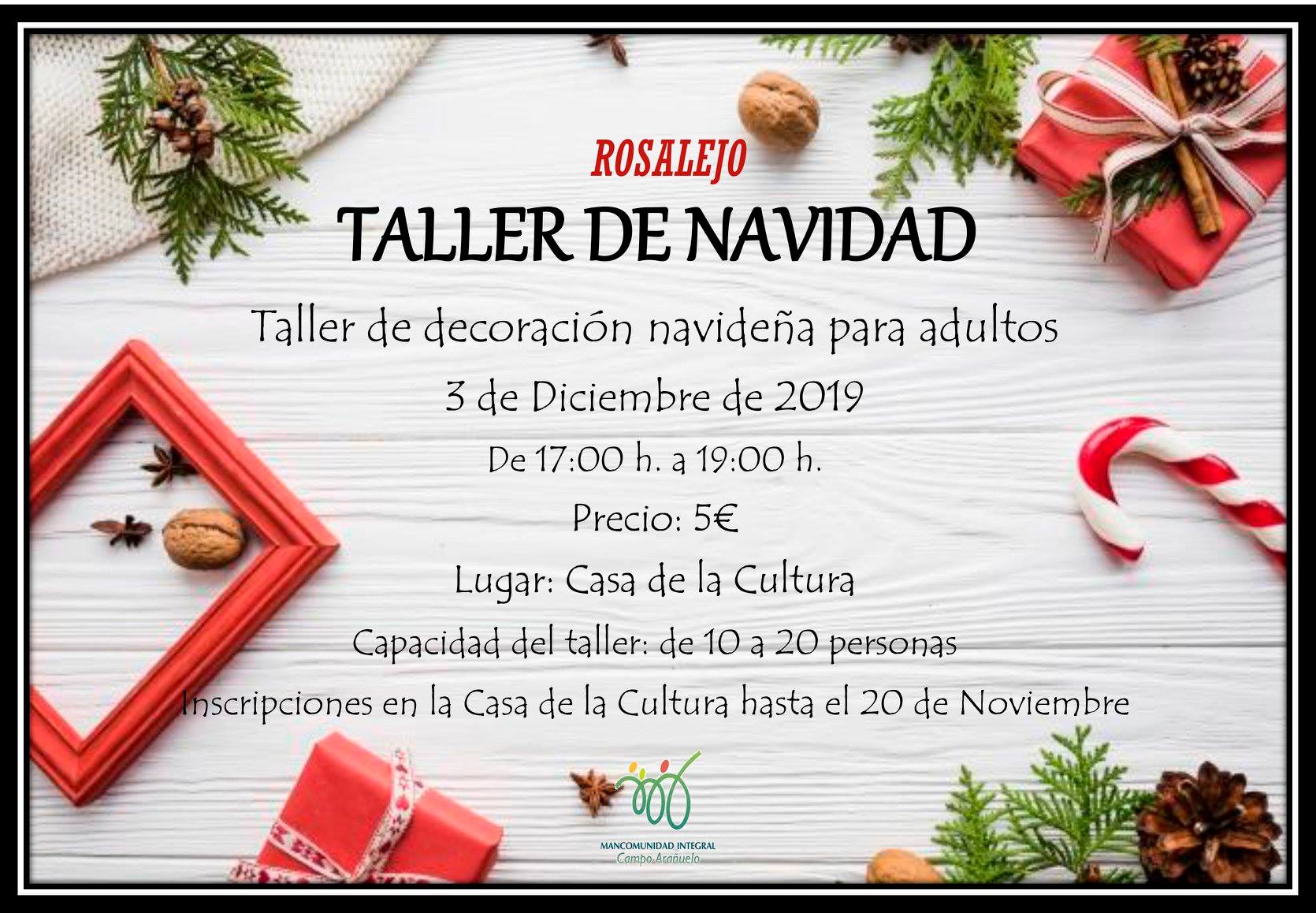 Taller de decoración navideña para adultos 2019 - Rosalejo (Cáceres)
