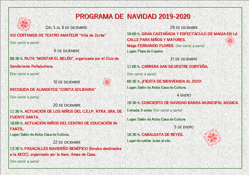 Programa de Navidad 2019-2020 - Zorita (Cáceres) 2
