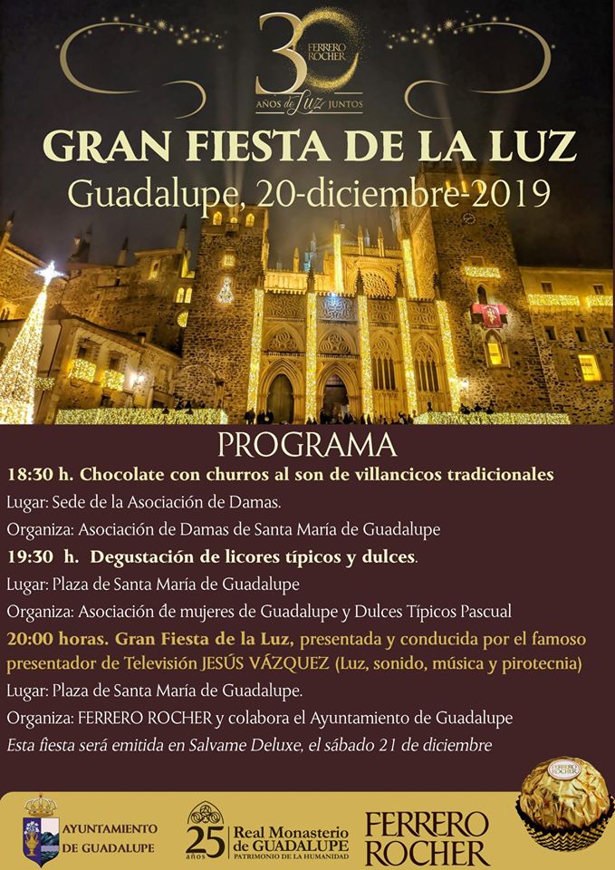 Programa de la Gran Fiesta de la Luz 2019 - Guadalupe (Cáceres)