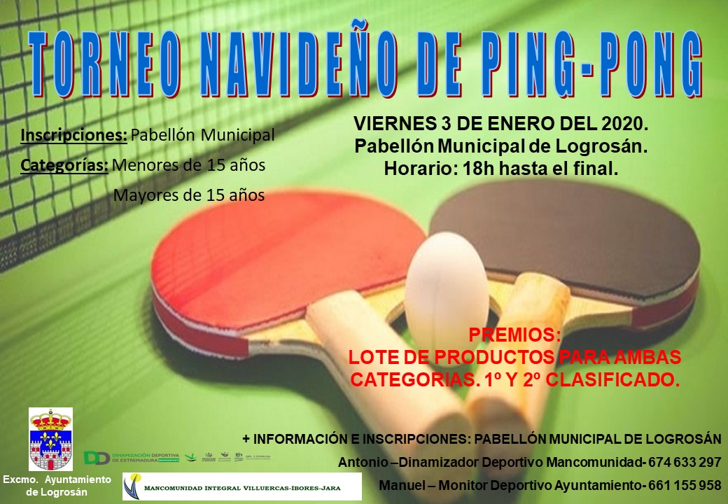 Torneo navideño de ping-pong 2020 - Logrosán (Cáceres)