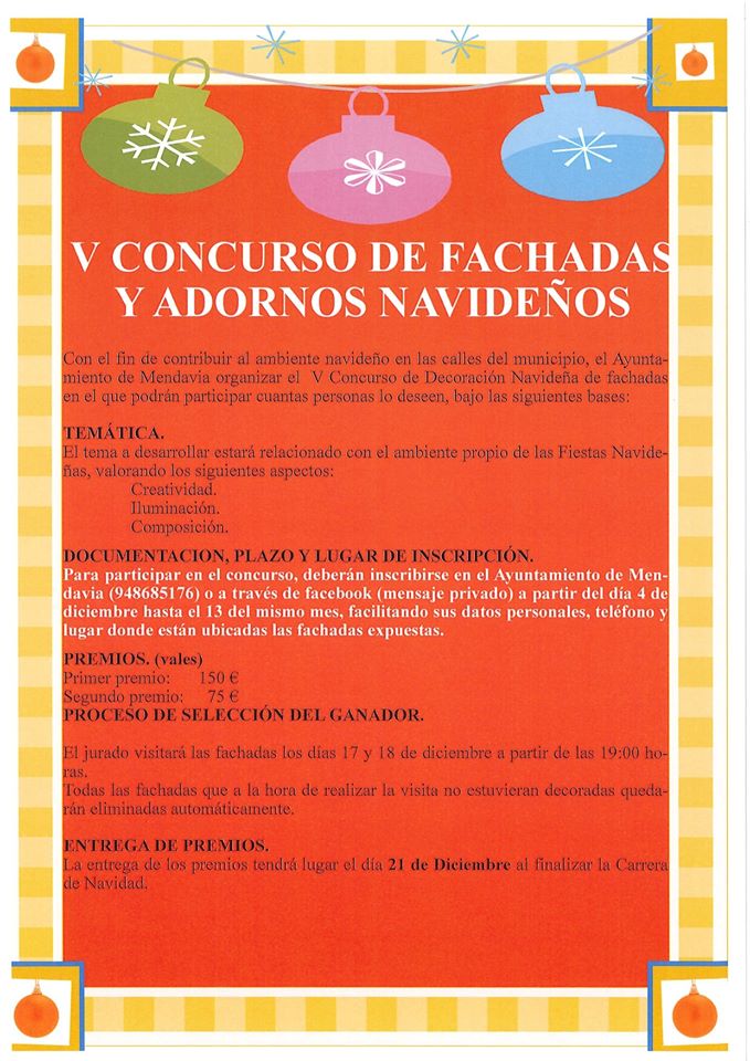 V Concurso de fachadas y adornos navideños - Mendavia (Navarra)