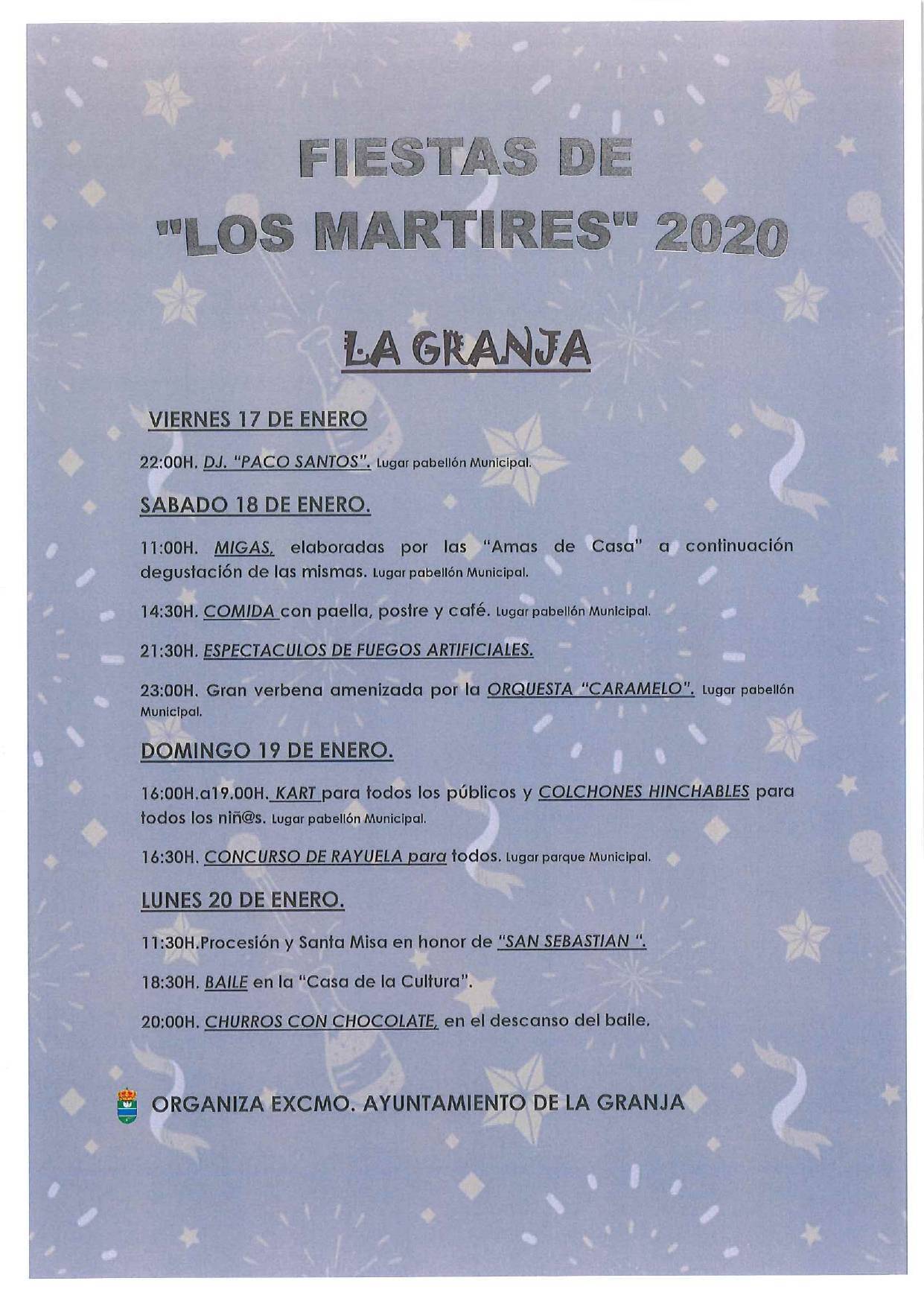 Fiestas de Los Mártires 2020 - La Granja (Cáceres)