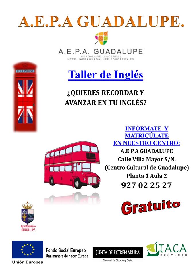 Taller de inglés 2020 - Guadalupe (Cáceres)