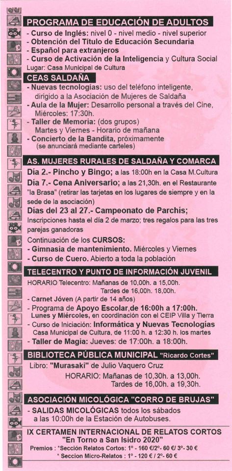 Boletín cultural marzo 2020 - Saldaña (Palencia) 2