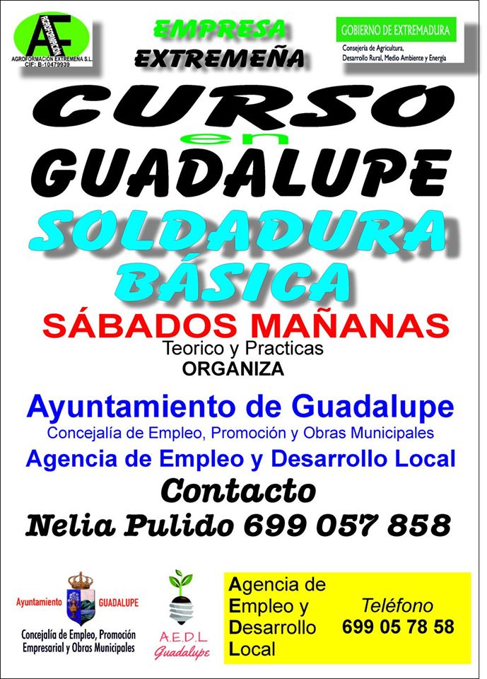Curso de soldadura básica 2020 - Guadalupe (Cáceres)