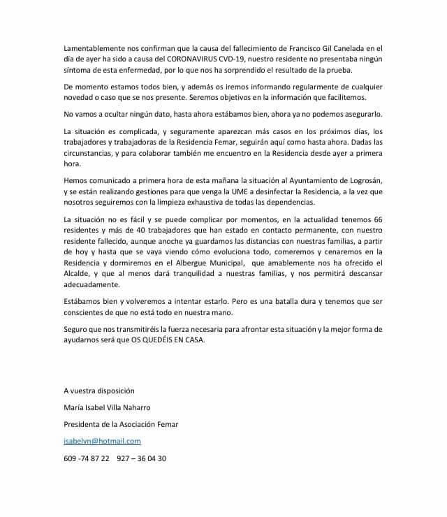 Dos positivos y primer fallecido por coronavirus en Logrosán (Cáceres) 2020 2