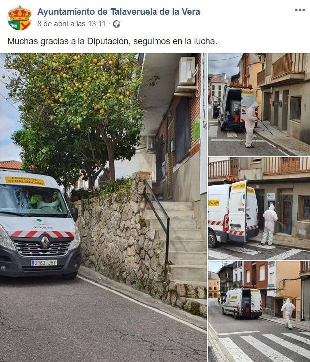 Desinfección en Talaveruela de la Vera (Cáceres) por el coronavirus 2020