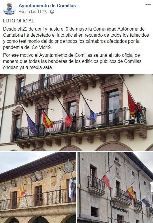 Luto oficial por el coronavirus 2020 en Comillas (Cantabria)