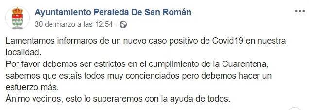 Segundo positivo por coronavirus en Peraleda de San Román (Cáceres) 2020