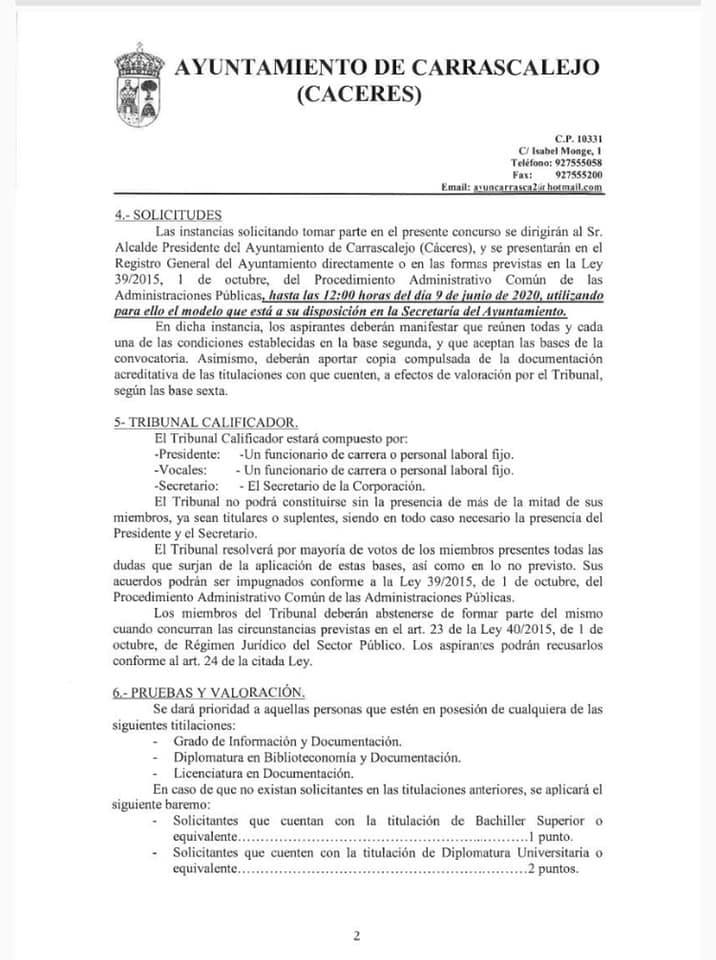 Dinamizador sociocultural 2020 - Carrascalejo (Cáceres) 2