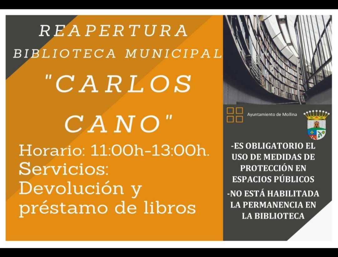 Reapertura biblioteca municipal 2020 - Mollina (Málaga)