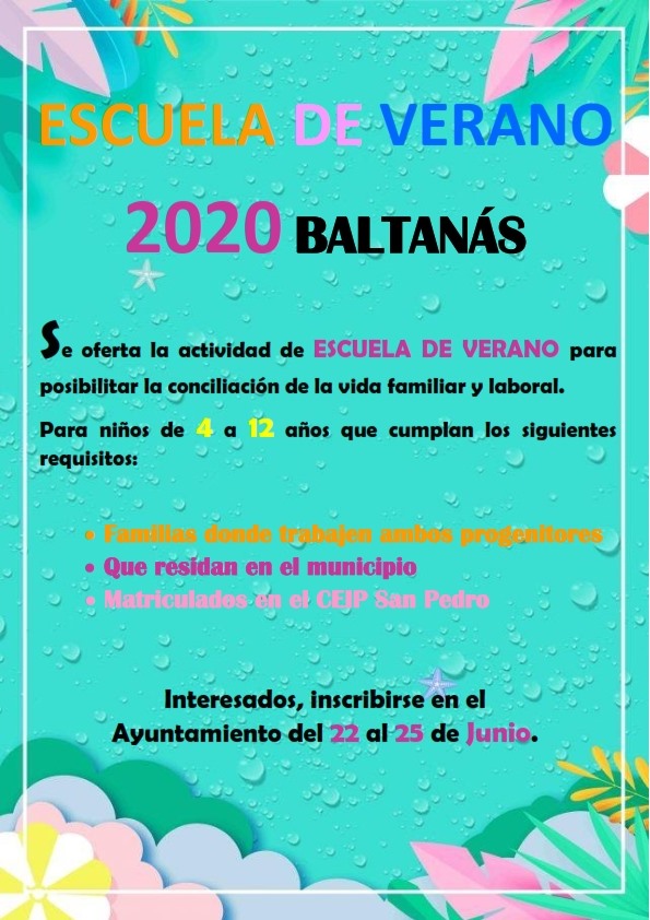 Escuela de verano 2020 - Baltanás (Palencia)